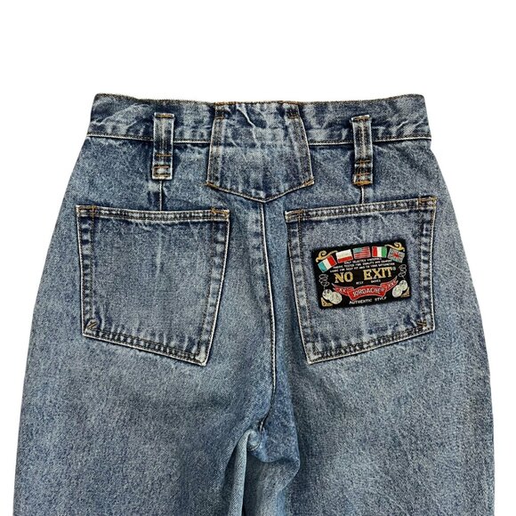 Vintage 80s Jordache Womens Pleated Taper Jeans Size 6‎ Grunge Streetwear Patch - Picture 3 of 13